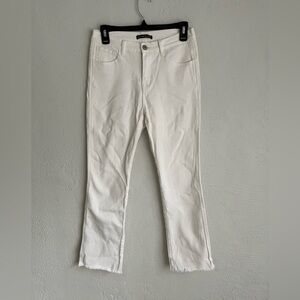 Brandy Melville Woman White Straight Leg High Rise Jean, Size M